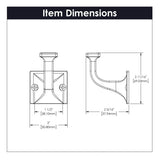 Decorative Wall Hooks - Single Prong Hook 2-3/4 Inch Long - Hickory Hardware - Forge Collection