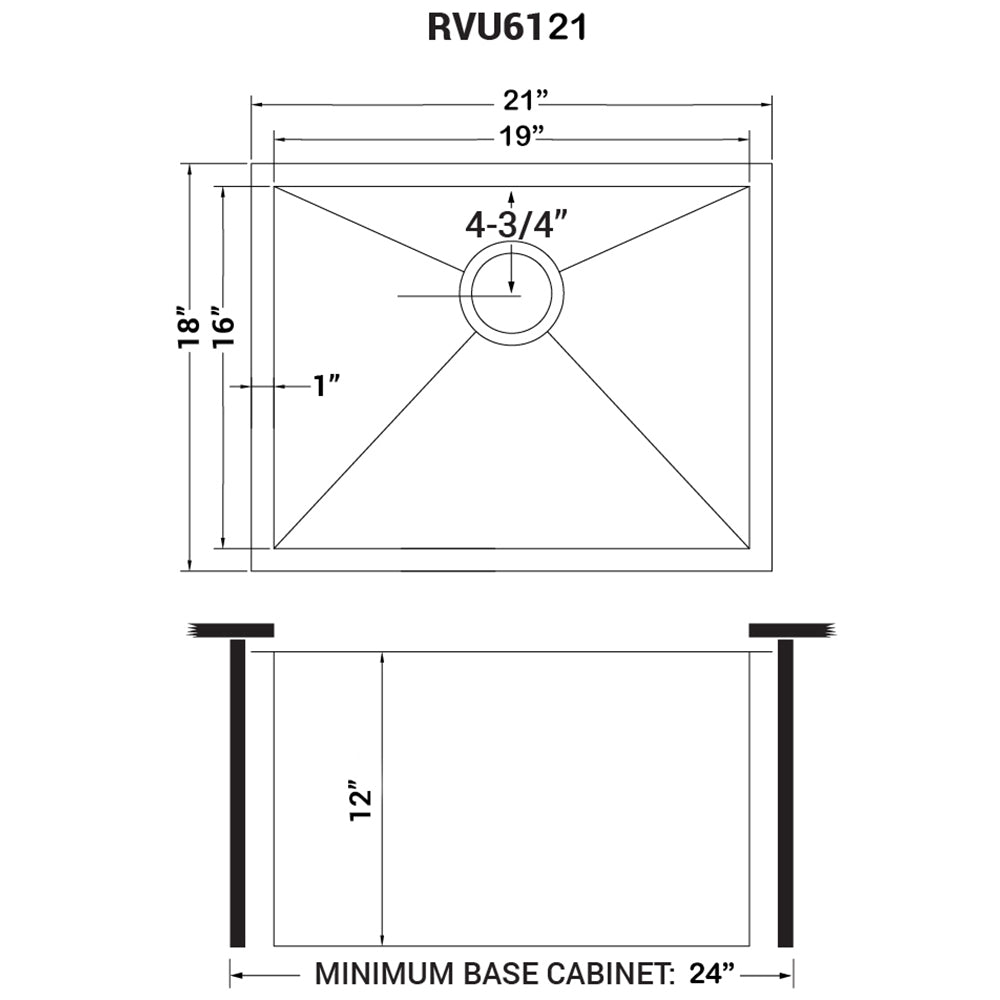Deep Laundry Utility Sink Undermount 16 Gauge Stainless Steel