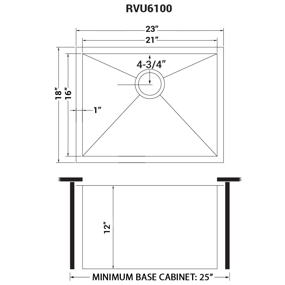 Deep Laundry Utility Sink Undermount 16 Gauge Stainless Steel
