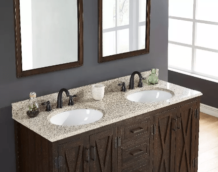 Desert gold granite Oval Bathroom Vanity Sink Top