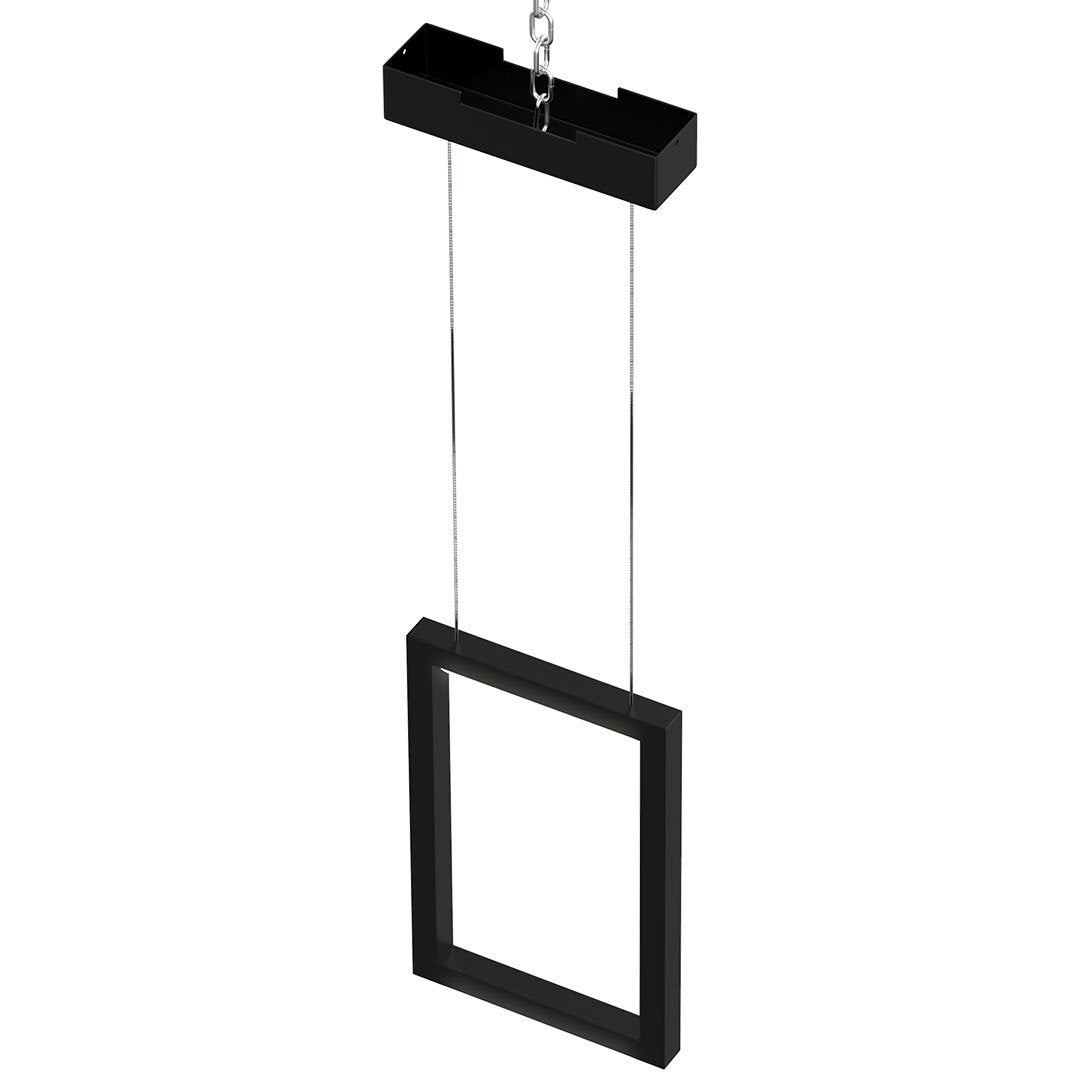 Dimmable LED Rectangle Pendant Chandelier Ceiling Light Fixture, 18W, 3000K, 900LM, For Living Room Dining Room Office Room