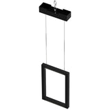 Dimmable LED Rectangle Pendant Chandelier Ceiling Light Fixture, 18W, 3000K, 900LM, For Living Room Dining Room Office Room