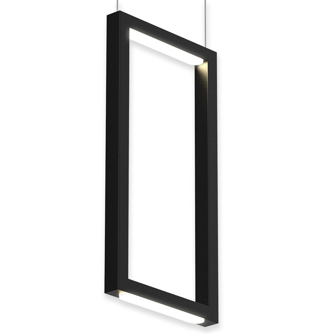 Dimmable LED Rectangle Pendant Chandelier Ceiling Light Fixture, 18W, 3000K, 900LM, For Living Room Dining Room Office Room