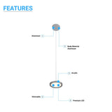 Disk Architectural, LED 5.5 Inch Round Pendant Mount Direct Down Light Fixture, 12W, 3000K, Dimmable