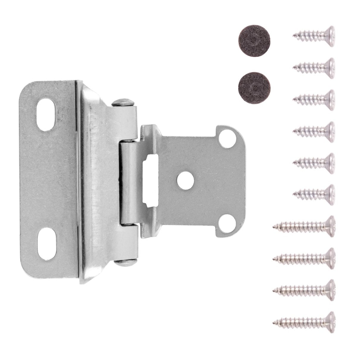 Door Hinge Semi-Concealed 1/2 Inch Overlay Face Frame Part Wrap Self-Close (2 Hinges/Per Pack) - Hickory Hardware