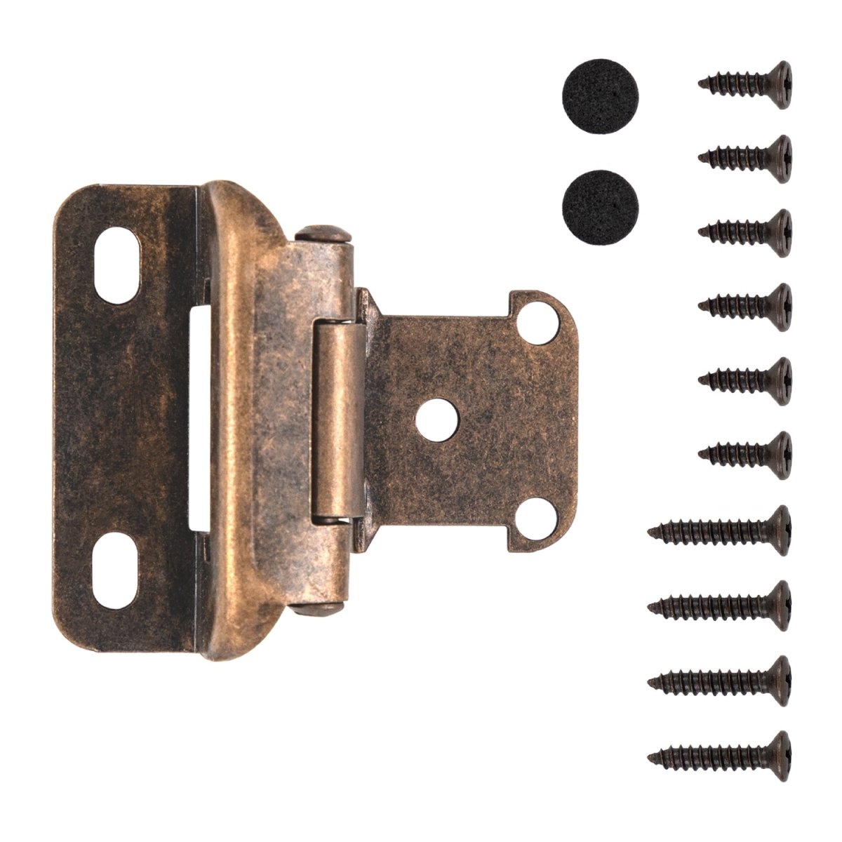 Door Hinge Semi-Concealed 1/2 Inch Overlay Face Frame Part Wrap Self-Close (2 Hinges/Per Pack) - Hickory Hardware