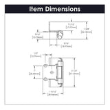 Door Hinge Semi-Concealed 1/2 Inch Overlay Face Frame Part Wrap Self-Close (2 Hinges/Per Pack) - Hickory Hardware