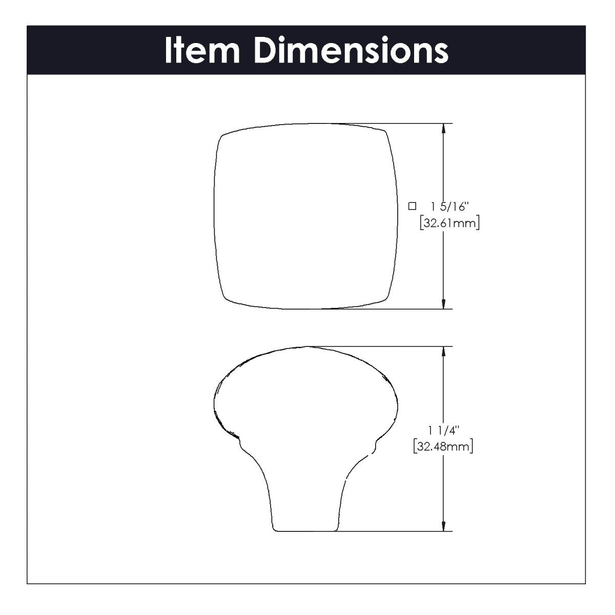 Door Knob 1-1/4 Inch Square - Mountain Lodge Collection