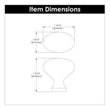 Door Knob 1-1/4 Inch X 13/16 Inch - Williamsburg Collection