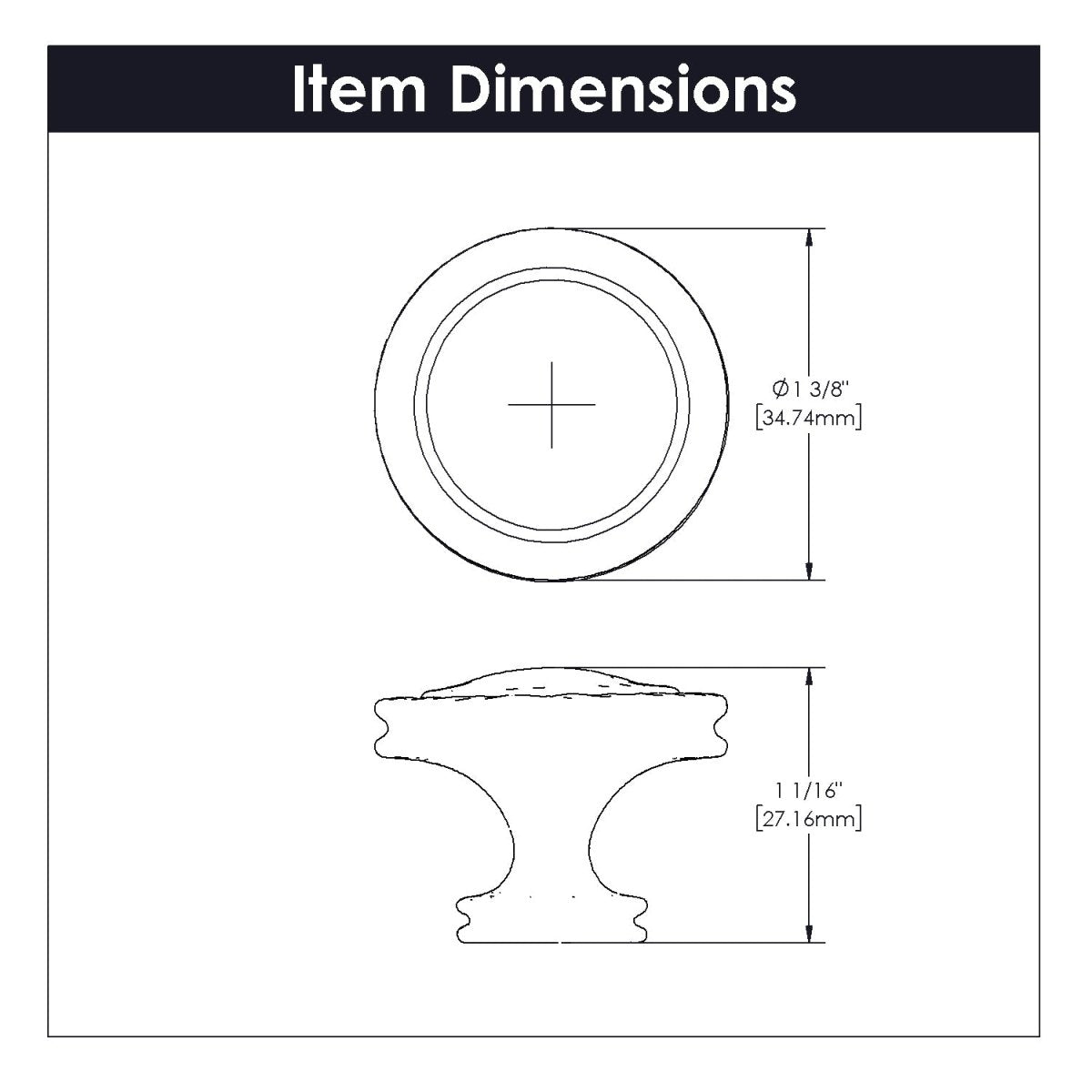 Door Knob 1-3/8 Inch Diameter - Mountain Lodge Collection