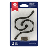 Double Coat Hooks 5/8 Inch Center to Center (2 Pack) - Hickory Hardware