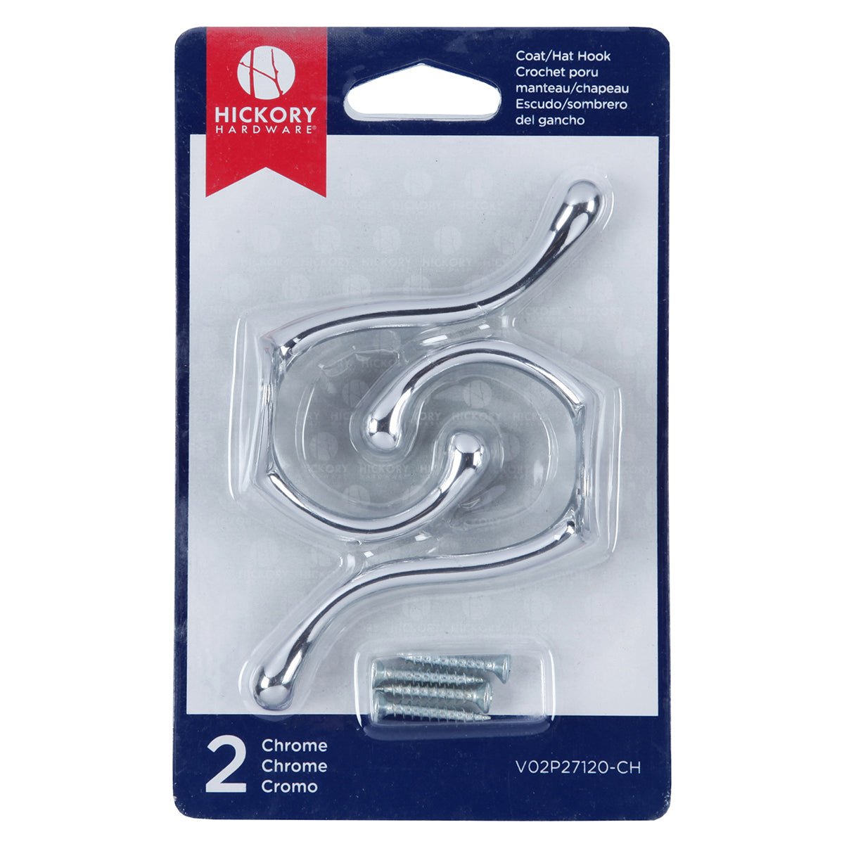 Double Coat Hooks 5/8 Inch Center to Center (2 Pack) - Hickory Hardware