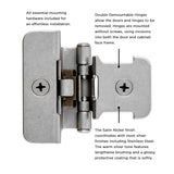 Double Demountable Hinge Collection Hinge Double Demountable 1/4 Inch Overlay (2 Hinges/Per Pack) - Hickory Hardware