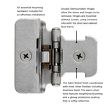 Double Demountable Hinges 1/2 Inch Overlay (2 Hinges/Per Pack) - Hickory Hardware