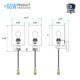 Double Head Acrylic Wall Sconce, Brushed Nickel Finish, With LED 2*1W, 1 USB, 2 Switches & 2 outlet, Bedside Wall Lights with Reading Lamp, for Bedroom Living Room Hotels