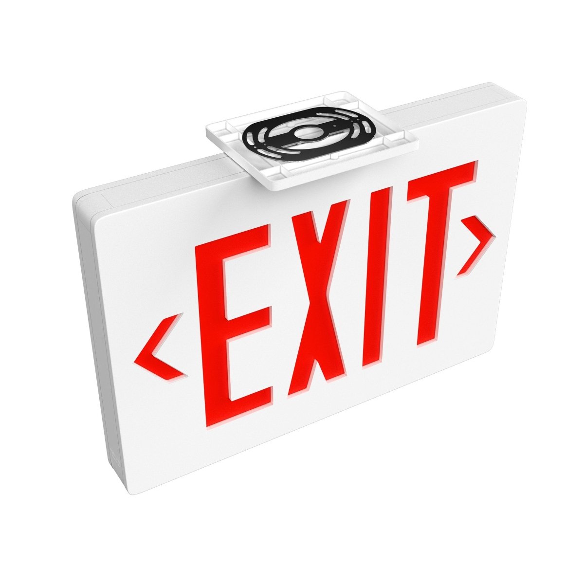 Double Sided LED Emergency EXIT Sign(Side & Ceiling Mount), 4W, AC120-277V, UL, 90-min Battery Backup, Operating Temp: 0°C~40°C