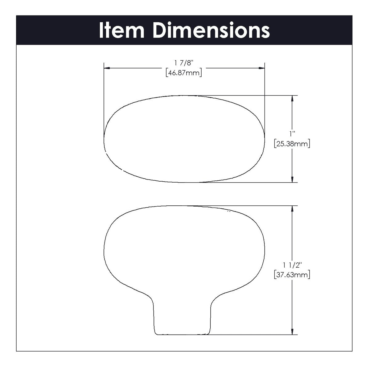Drawer Knob 1-7/8 Inch x 1 Inch in Black Iron - Carbonite Collection
