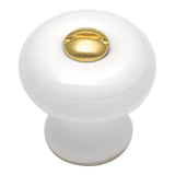 Drawer Knob 7/8 Inch Diameter in White - Tranquility Collection