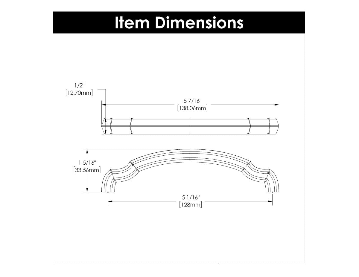 Drawer Pulls 5-1/16 Inch (128mm) Center to Center - Hickory Hardware