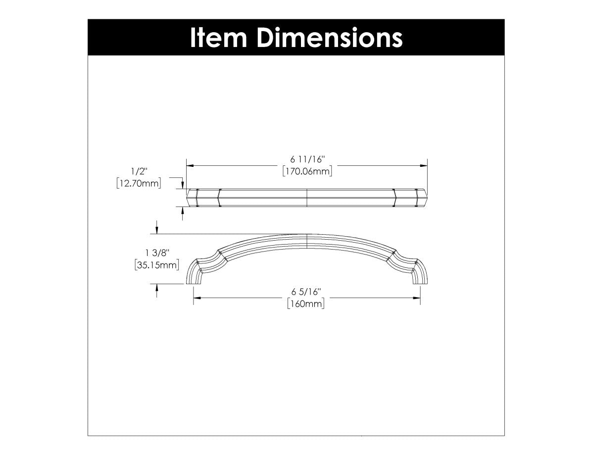 Drawer Pulls 6-5/16 Inch (160mm) Center to Center - Hickory Hardware
