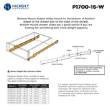 Drawer Slide Bottom Mount 3/4 Extension 12 Inch - Hickory Hardware