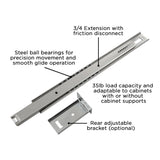 Drawer Slide Center Mount 3/4 Extension 12 Inch - Hickory Hardware