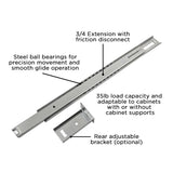 Drawer Slide Center Mount 3/4 Extension 12 Inch - Hickory Hardware