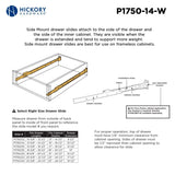 Drawer Slide Side Mount 3/4 Extension 12 Inch - Hickory Hardware