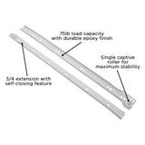 Drawer Slide Side Mount 3/4 Extension 12 Inch - Hickory Hardware