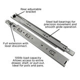 Drawer Slide Side Mount Full Extension 12 Inch (2 Pack) - Hickory Hardware