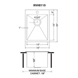 Drop-in Topmount Bar Prep Sink 16 Gauge Stainless Steel Single Bowl