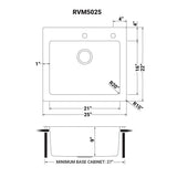 Drop-in Topmount Kitchen Sink 16 Gauge Stainless Steel Single Bowl