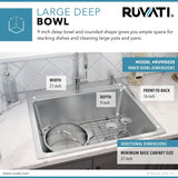 Drop-in Topmount Kitchen Sink 16 Gauge Stainless Steel Single Bowl