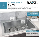 Drop-in Topmount Kitchen Sink 16 Gauge Stainless Steel Single Bowl