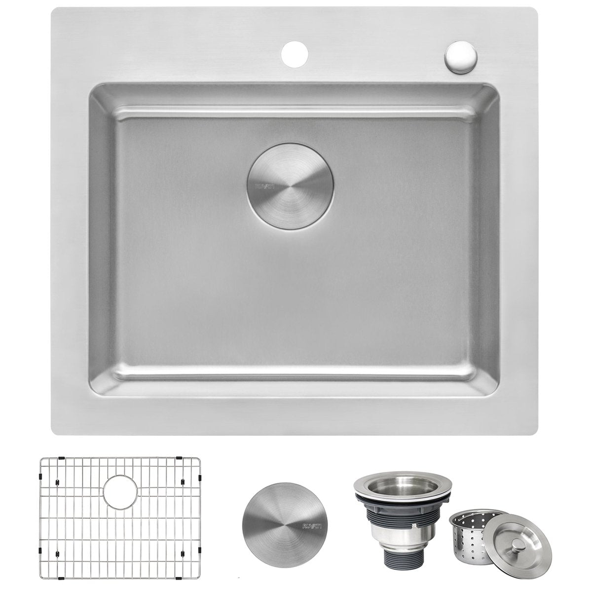 Drop-in Topmount Kitchen Sink 16 Gauge Stainless Steel Single Bowl