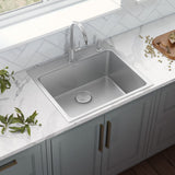 Drop-in Topmount Kitchen Sink 16 Gauge Stainless Steel Single Bowl