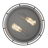 Drum Shape Flush Mount Ceiling Light, Matte Black Finish, Ceiling Lighting Fixture for Bedroom Kitchen Hallway Stairwell Entryway, E26 Base