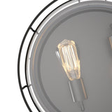 Drum Shape Flush Mount Ceiling Light, Matte Black Finish, Ceiling Lighting Fixture for Bedroom Kitchen Hallway Stairwell Entryway, E26 Base