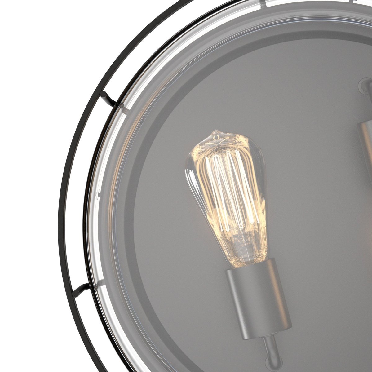 Drum Shape Flush Mount Ceiling Light, Matte Black Finish, Ceiling Lighting Fixture for Bedroom Kitchen Hallway Stairwell Entryway, E26 Base