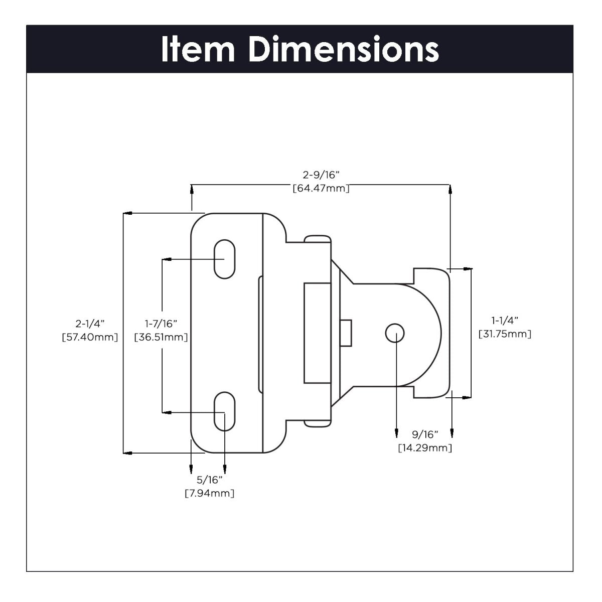 Dsingle demountable cabinet hinges 1/2 Inch Overlay (2 Hinges/Per Pack) - Hickory Hardware