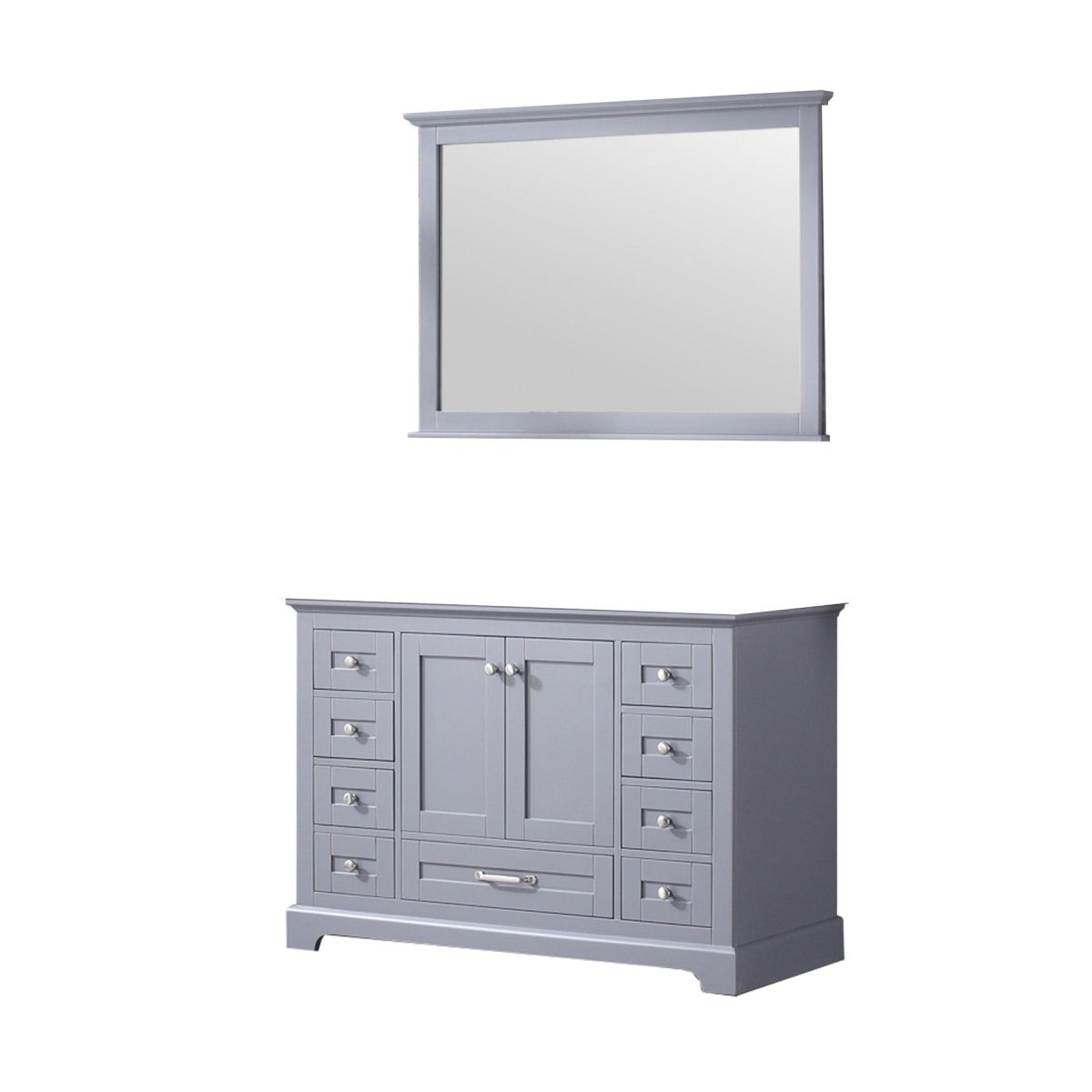 Dukes 48" Dark Grey Single Vanity, no Top and 46" Mirror