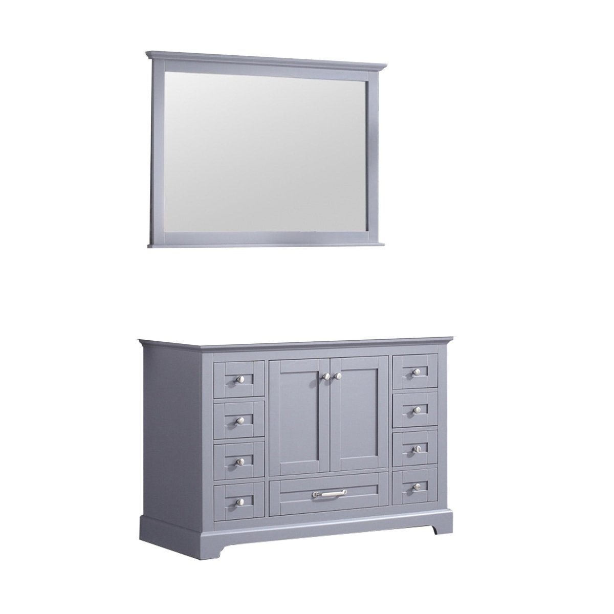 Dukes 48" Dark Grey Single Vanity, no Top and 46" Mirror