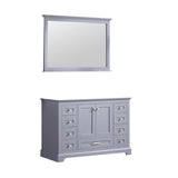 Dukes 48" Dark Grey Single Vanity, no Top and 46" Mirror