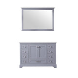 Dukes 48" Dark Grey Single Vanity, no Top and 46" Mirror