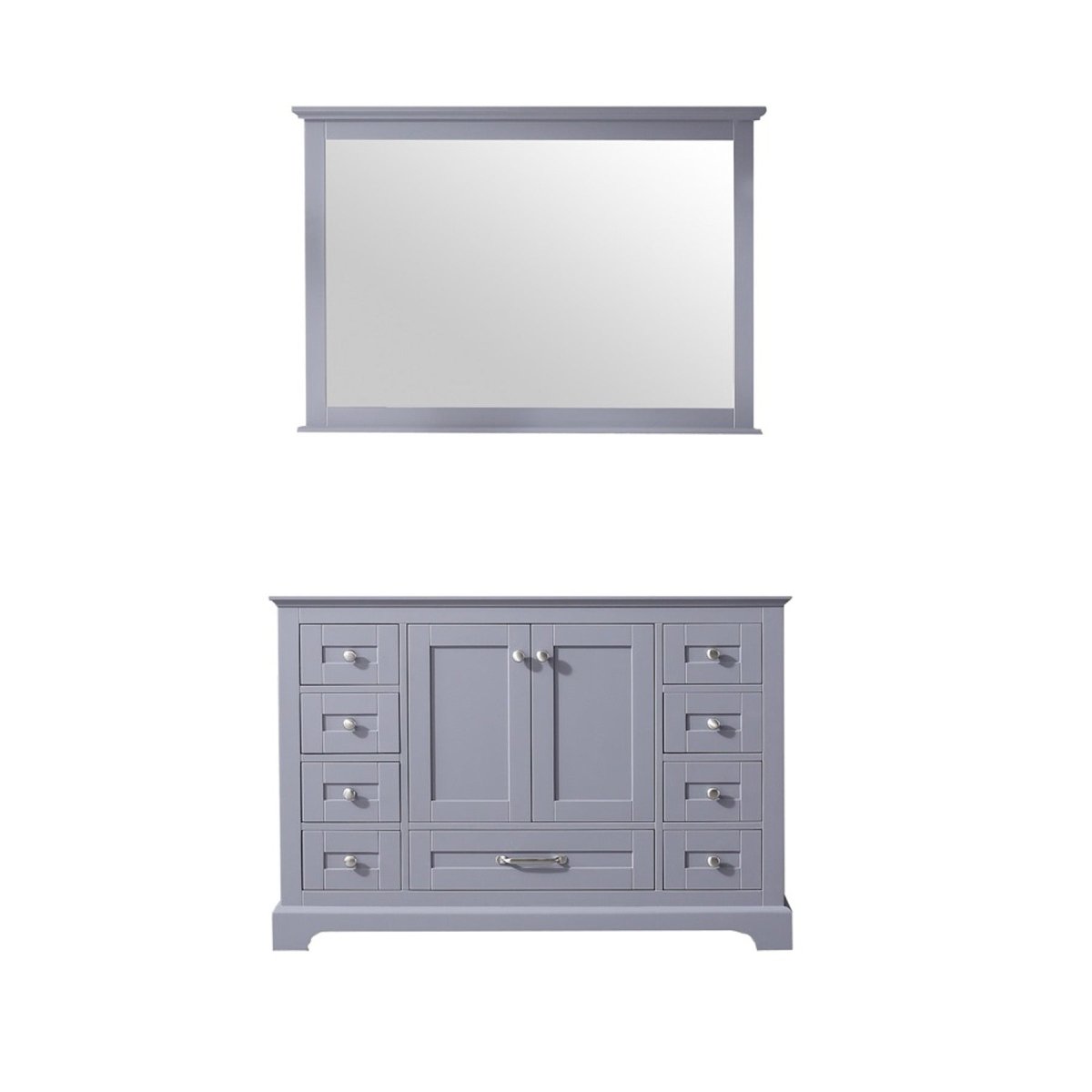 Dukes 48" Dark Grey Single Vanity, no Top and 46" Mirror