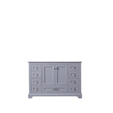 Dukes 48" Dark Grey Single Vanity, White Carrara Marble Top, White Square Sink and 46" Mirror