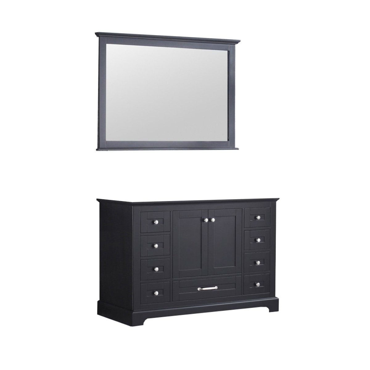 Dukes 48" Espresso Single Vanity, no Top and 46" Mirror