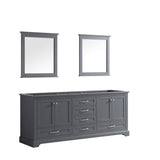Dukes 80" Dark Grey Double Vanity, no Top and 30" Mirrors