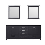 Dukes 80" Espresso Double Vanity, no Top and 30" Mirrors