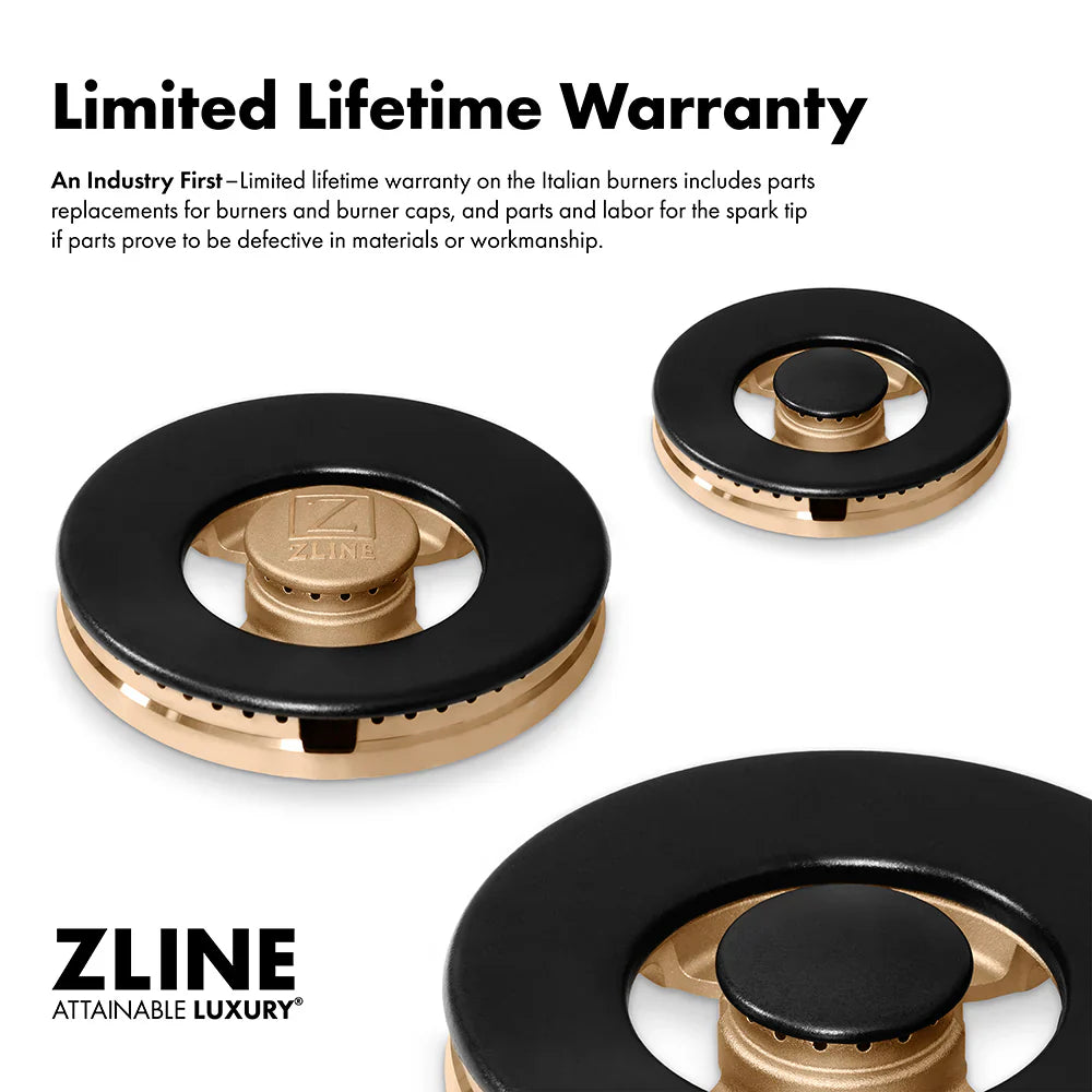 ZLINE Autograph Edition 48 in. 6.7 cu. ft. Paramount Gas Range with 8 Burner DuoPro™ Cooktop and Dual Ovens in Black Stainless Steel and Champagne Bronze Accents (PSGRBZ-48-CB)